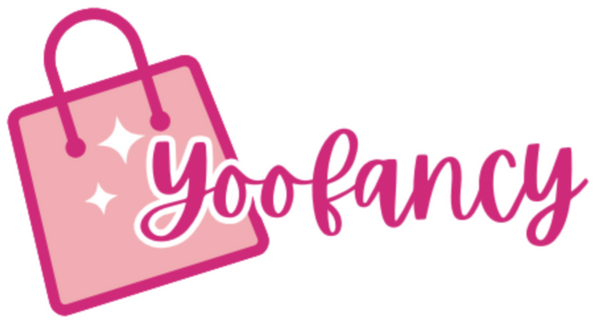 Logo of 'yoofancy' with a pink shopping bag on a white background
